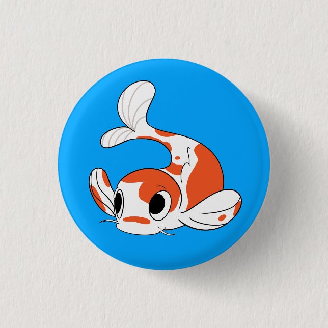 Badge Rond 2,50 Cm Bouton de Koi d'équipe - bleu (Devant)