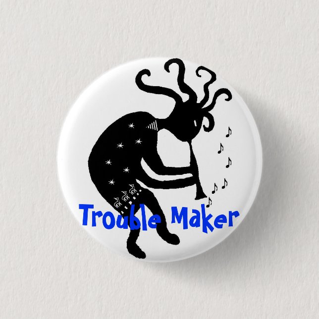 Badge Rond 2,50 Cm Bouton de Kokopelli (Devant)