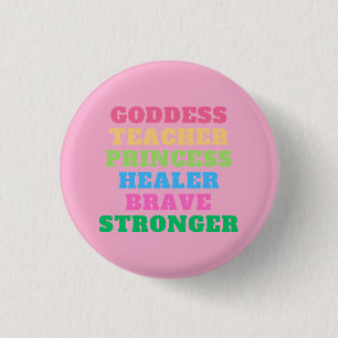 Badge Rond 2,50 Cm Bouton de la déesse - rose