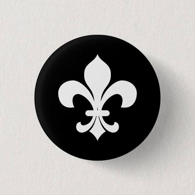 Badge Rond 2,50 Cm Bouton de l'héraldique Fleur-Di-Lis (Devant)