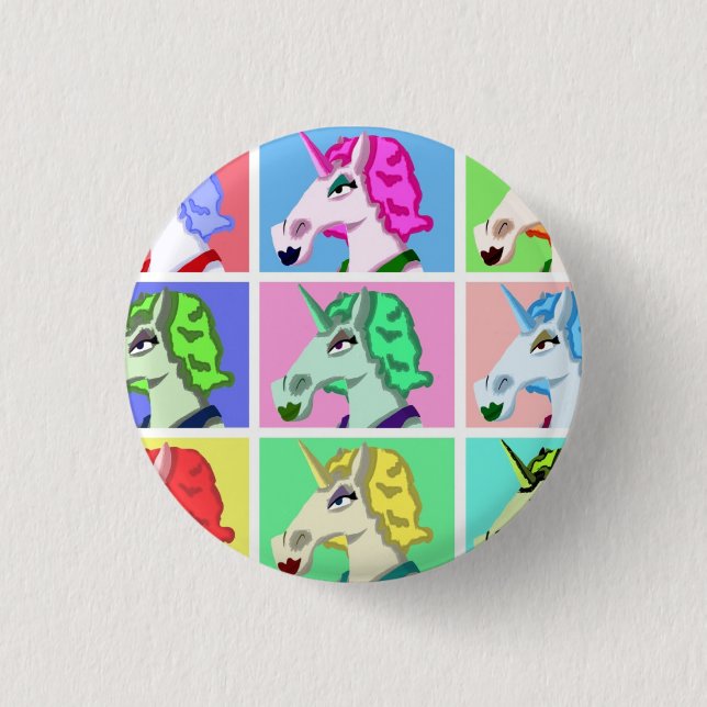 Badge Rond 2,50 Cm Bouton de licorne de bruit (Devant)