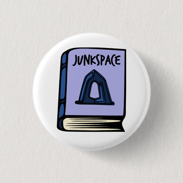 Badge Rond 2,50 Cm Bouton de livre de Rem Koolhaas Junkspace (Devant)