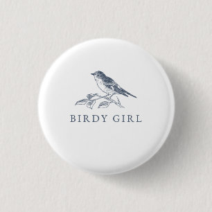 Badge Rond 2,50 Cm Bouton de l'observateur d'oiseaux