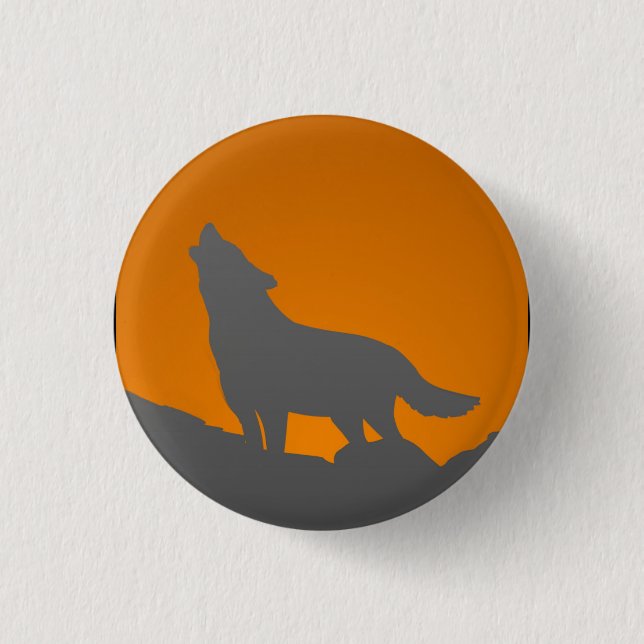 Badge Rond 2,50 Cm Bouton de loup d'hurlement (Devant)