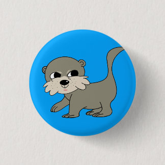 Badge Rond 2,50 Cm Bouton de loutre d'équipe - bleu