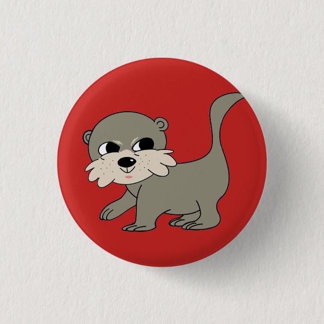 Badge Rond 2,50 Cm Bouton de loutre d'équipe - rouge (Devant)