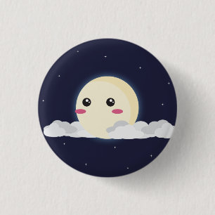 Badge Rond 2,50 Cm Bouton de lune
