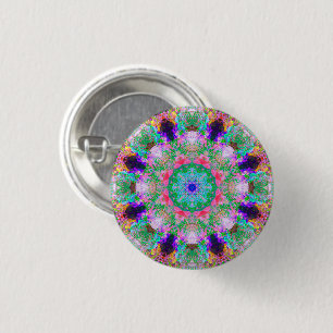 Badge Rond 2,50 Cm Bouton de mandala de rêve psychédélique coloré