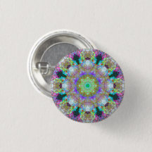 Bouton de mandala de rêve psychédélique coloré
