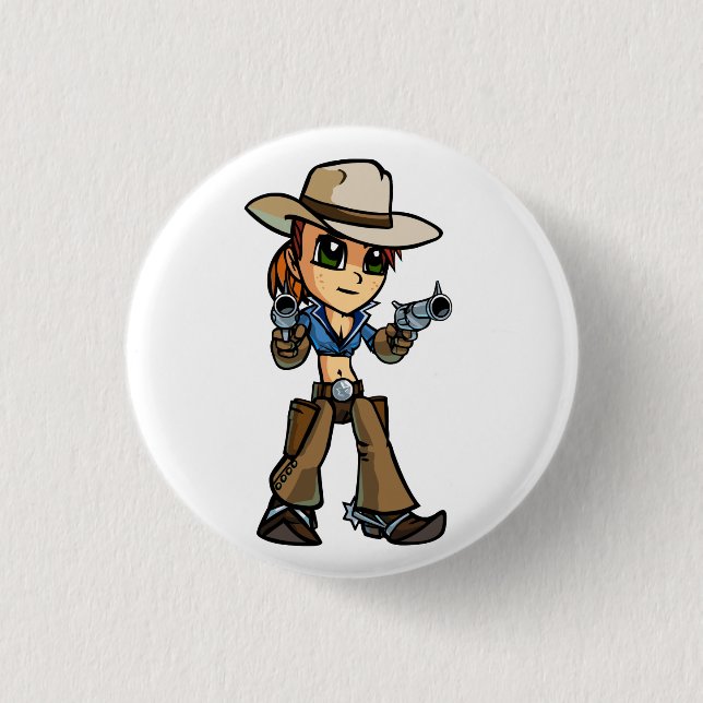 Badge Rond 2,50 Cm Bouton de manieur de pistolet (Devant)