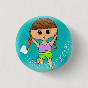 Badge Rond 2,50 Cm Bouton de marathoniens du ♥ I