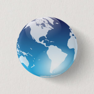 Badge Rond 2,50 Cm Bouton de marbre bleu
