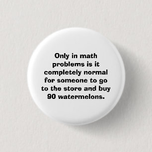 Badge Rond 2,50 Cm Bouton de maths de pastèques