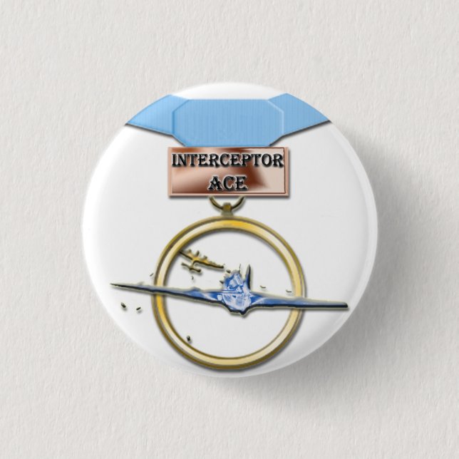 Badge Rond 2,50 Cm Bouton de médaille d'as d'intercepteur (Devant)