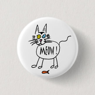 Badge Rond 2,50 Cm Bouton de Meow