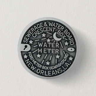 Badge Rond 2,50 Cm Bouton de mètre d'eau de la Nouvelle-Orléans