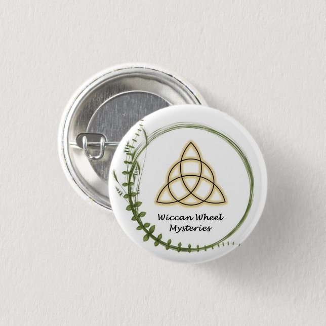 Badge Rond 2,50 Cm Bouton de mystères de roue de Wiccan (Devant & derrière)