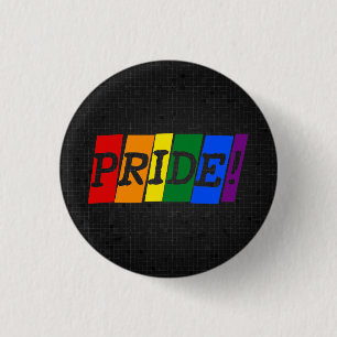 Badge Rond 2,50 Cm Bouton de noir de fierté d'arc-en-ciel de LGBT