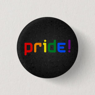 Badge Rond 2,50 Cm Bouton de noir de fierté d'arc-en-ciel de LGBT