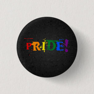 Badge Rond 2,50 Cm Bouton de noir de fierté d'arc-en-ciel de LGBT