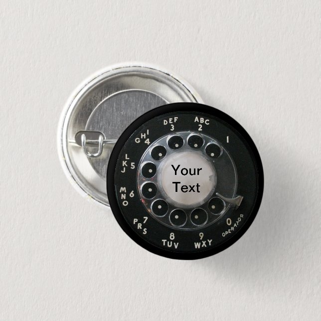 Badge Rond 2,50 Cm Bouton de numérotation téléphonique (Devant & derrière)