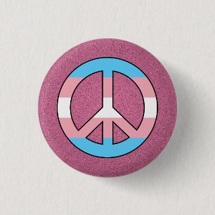 Badge Rond 2,50 Cm Bouton de paix de la fierté rose transgenre