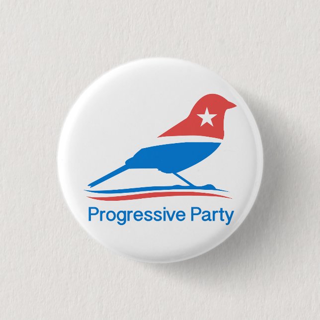 Badge Rond 2,50 Cm Bouton de Parti Progressiste petit (Devant)