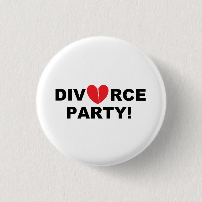 Badge Rond 2,50 Cm Bouton "de partie de divorce" (Devant)