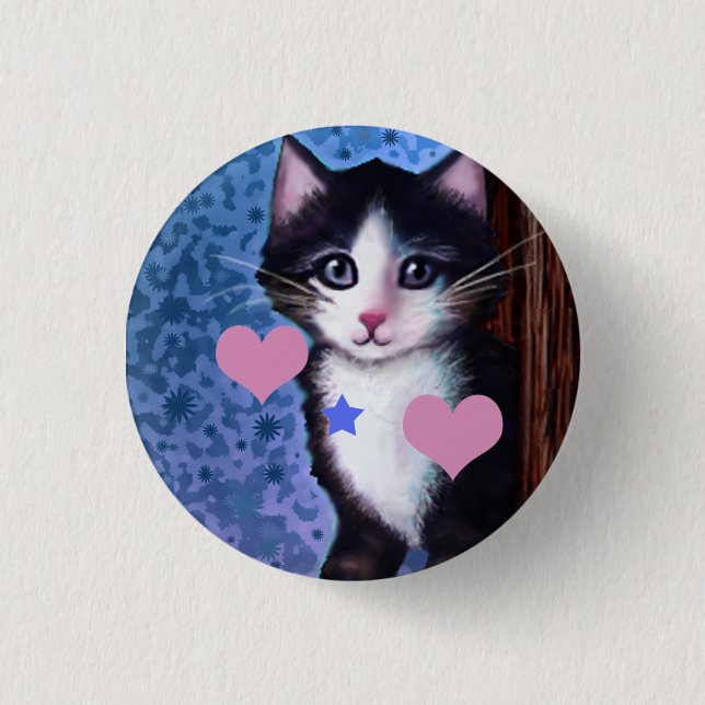 Badge Rond 2,50 Cm Bouton de peinture Kitten (Devant)