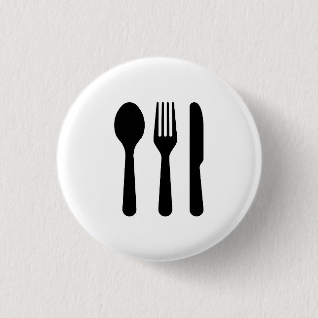 Badge Rond 2,50 Cm Bouton de pictogramme de "couverts" (Devant)