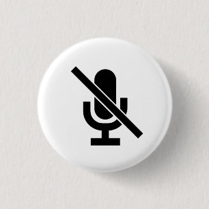 Badge Rond 2,50 Cm Bouton de pictogramme de "muet"