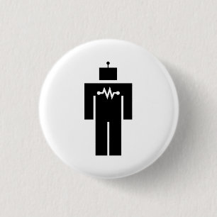 Badge Rond 2,50 Cm Bouton de pictogramme de robot