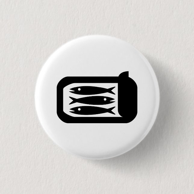 Badge Rond 2,50 Cm Bouton de pictogramme de sardines (Devant)
