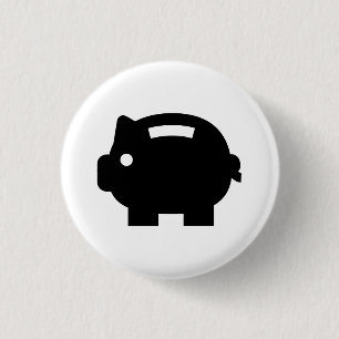 Badge Rond 2,50 Cm Bouton de pictogramme "de tirelire"