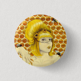 Badge Rond 2,50 Cm Bouton de Pin de reine des abeilles - Apiphilia