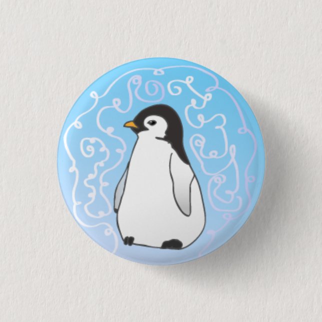 Badge Rond 2,50 Cm Bouton de pingouin (Devant)