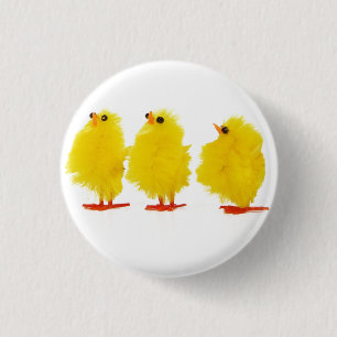 Badge Rond 2,50 Cm Bouton de poussins de Pâques