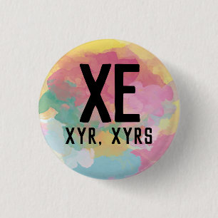 Badge Rond 2,50 Cm Bouton de pronoms Xe Xyr Xyrs