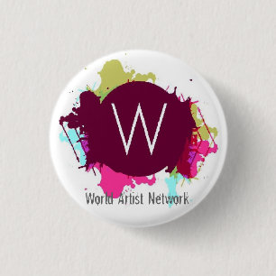 Badge Rond 2,50 Cm Bouton de réseau d'artiste du monde