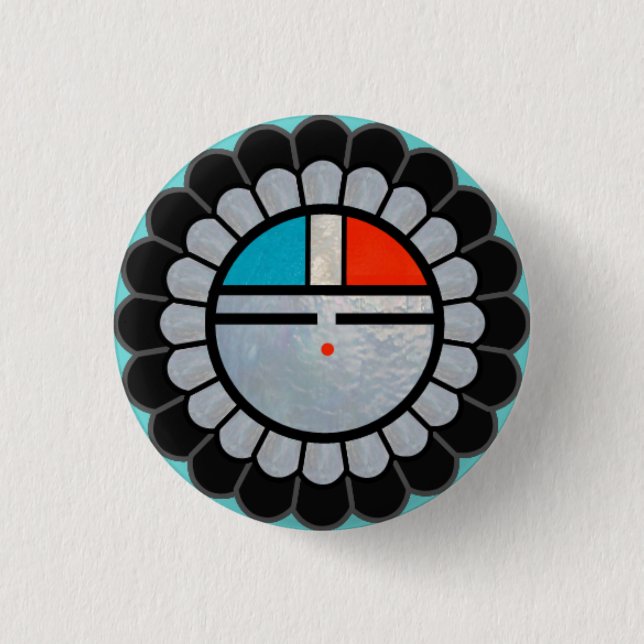Badge Rond 2,50 Cm Bouton de revers de Zuni Sun (Devant)