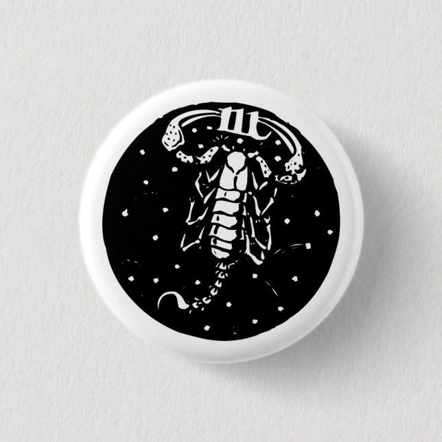 Badge Rond 2,50 Cm Bouton de Scorpion (Devant)