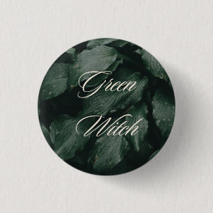 Badge Rond 2,50 Cm bouton de sorcière verte