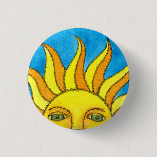 Badge Rond 2,50 Cm Bouton de Sun d'été