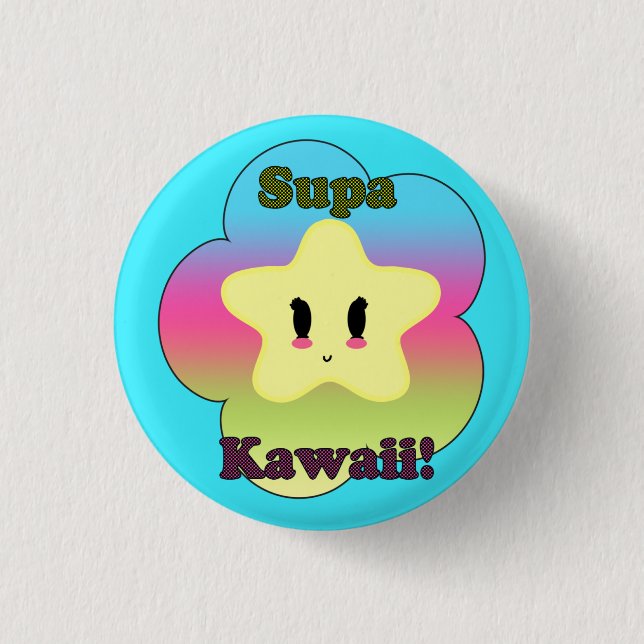 Badge Rond 2,50 Cm Bouton de Supa Kawaii (Devant)