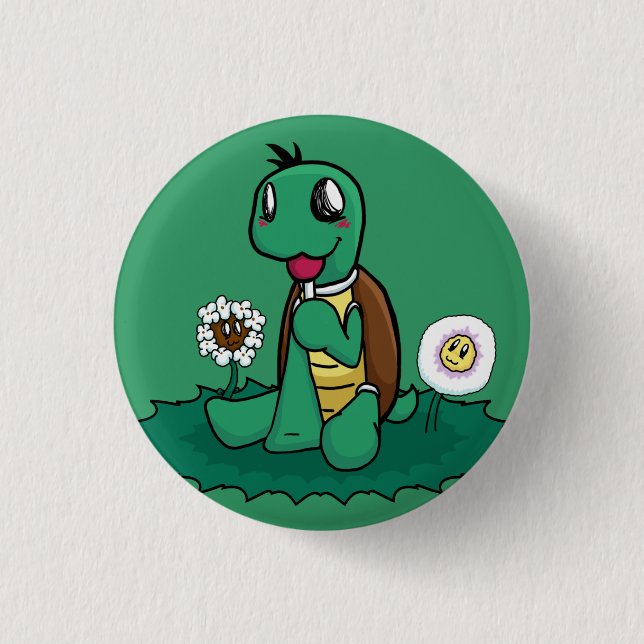 Badge Rond 2,50 Cm Bouton de tortue (Devant)