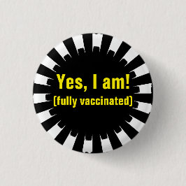 Badge Rond 2,50 Cm Bouton de vaccination Black White Starburst