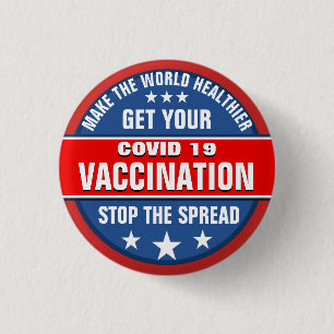 Badge Rond 2,50 Cm Bouton de vaccination Covid 19