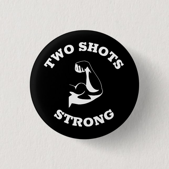 Badge Rond 2,50 Cm Bouton de vaccination fort (Devant)