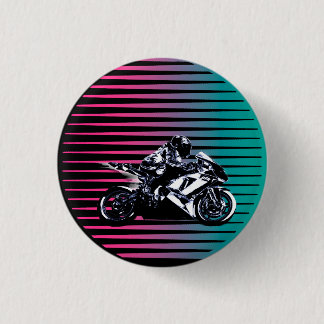 Badge Rond 2,50 Cm Bouton de Vaporwave Moto