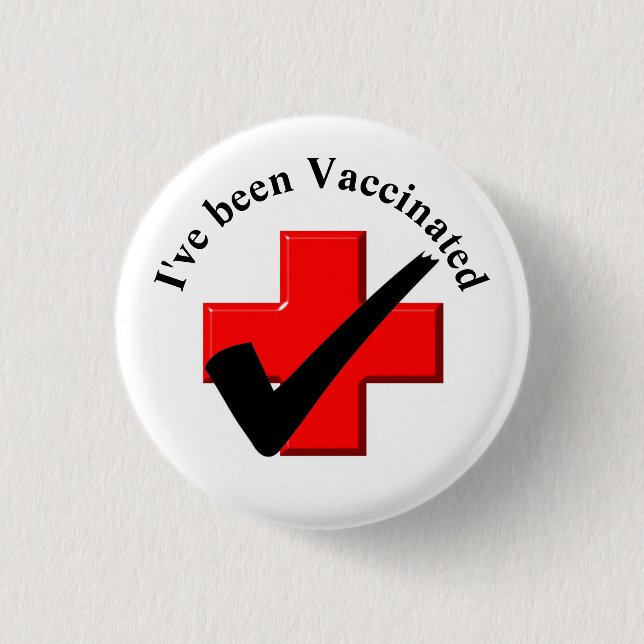Badge Rond 2,50 Cm Bouton de vérification vacciné (Devant)